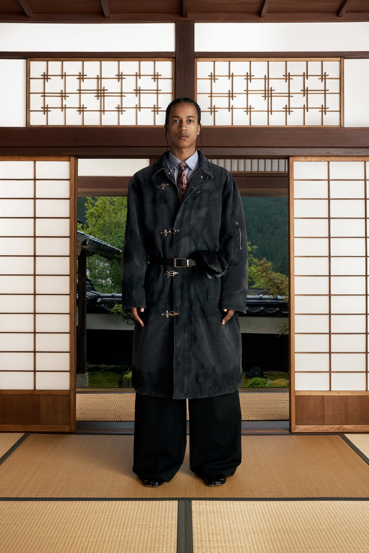 Shige Canvas Clasp Trench Coat