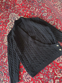 Black Cable Knit Cardigan - detail 1