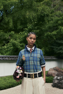 Pique Plaid Polo T-Shirt