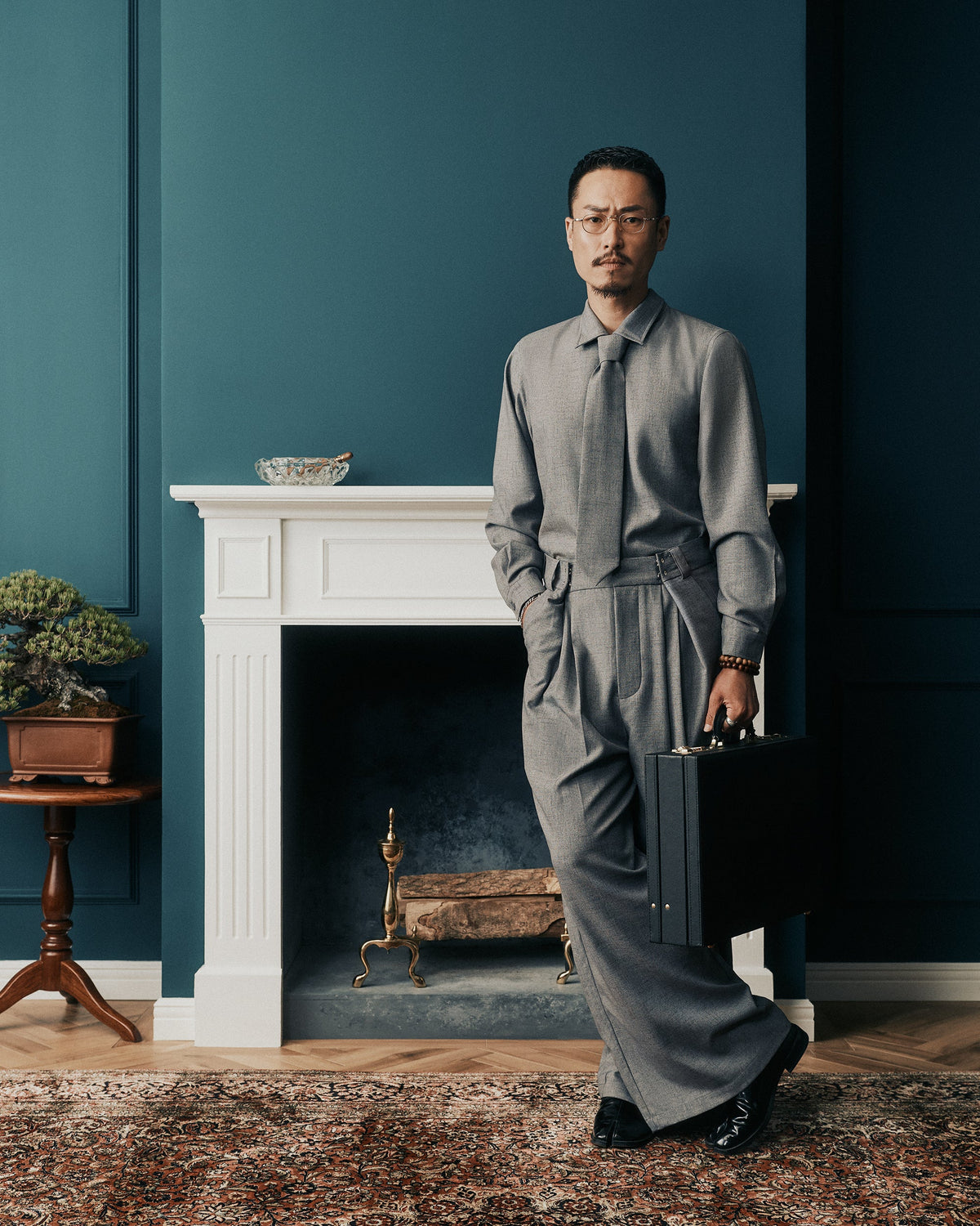 Granite Mélange Slub Trousers