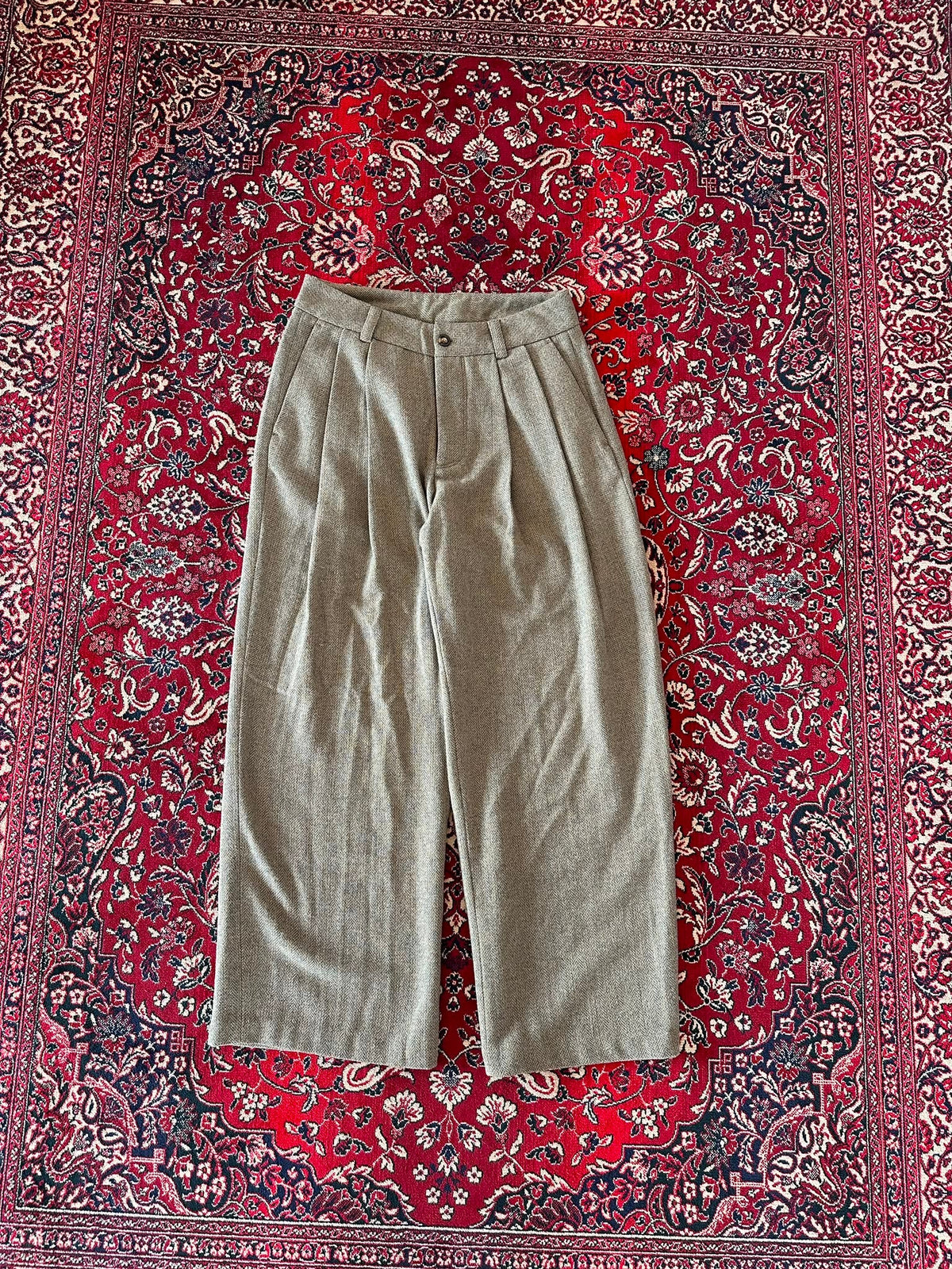 Green Herringbone Pant