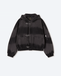 Shige Black Canvas Clasp Bomber Jacket