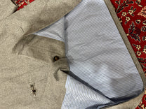 Grey Herringbone Clasp Trench Coat