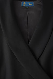 Black Japanese Wool Kimono Blazer