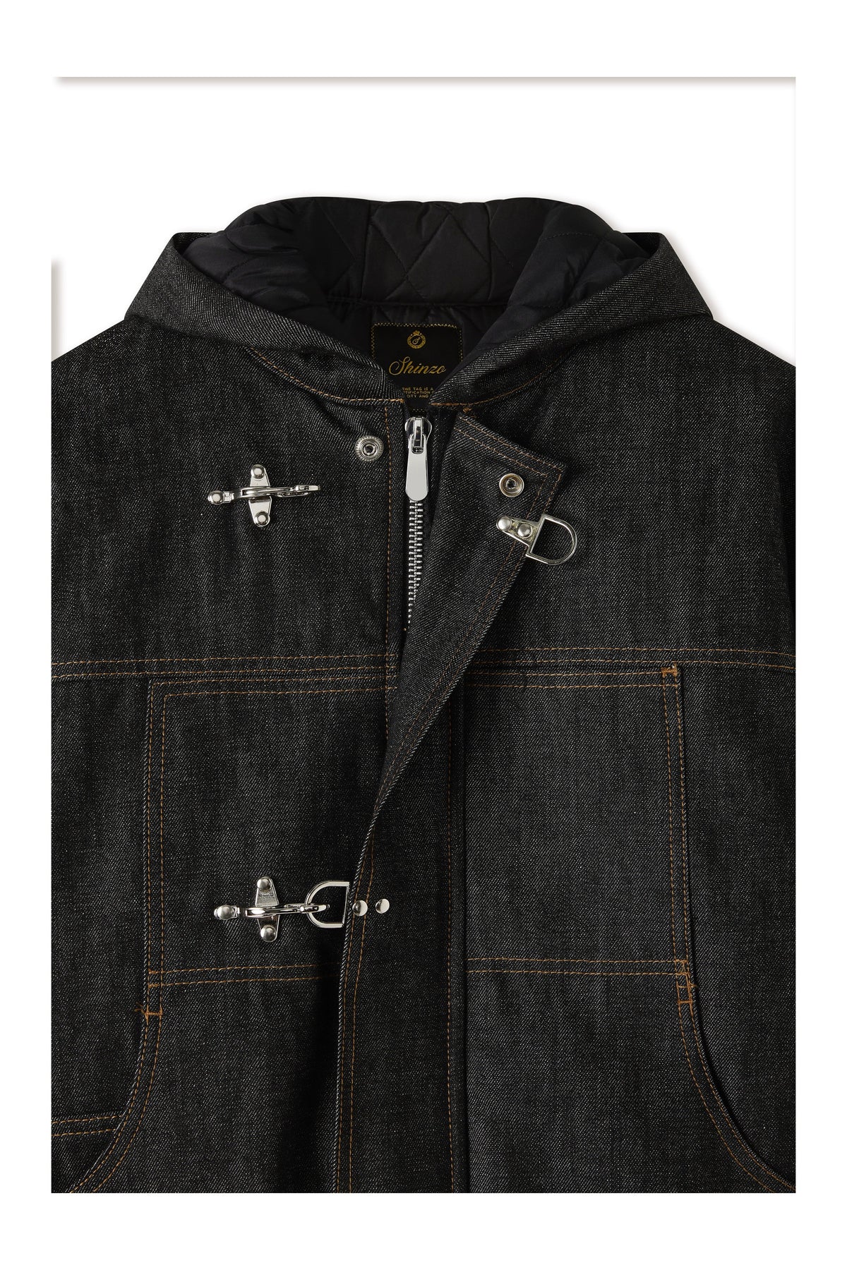 Okayama Raw Black Denim Clasp Jacket