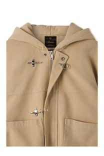 Shige Khaki Canvas Clasp Bomber Jacket
