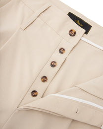 Double Waist Beige Wool Pants