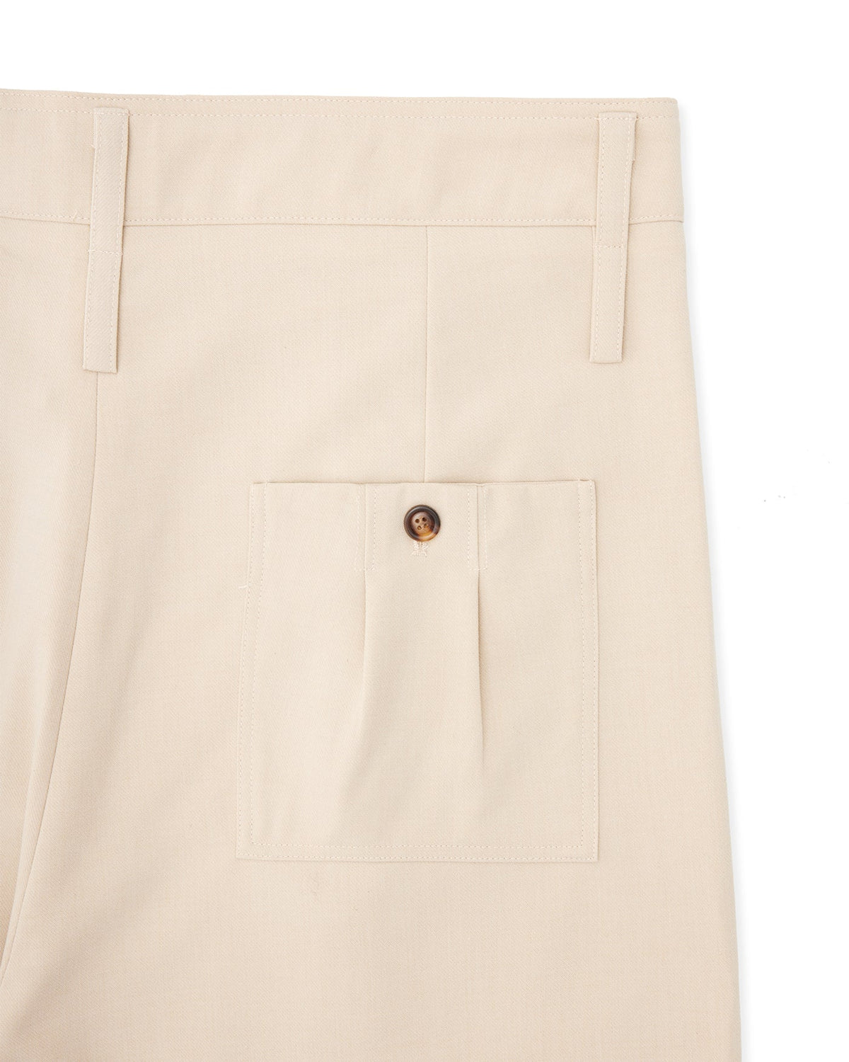 Double Waist Beige Wool Pants