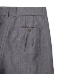 Sūtsu Wool Blend Granite Pinstripe Trousers