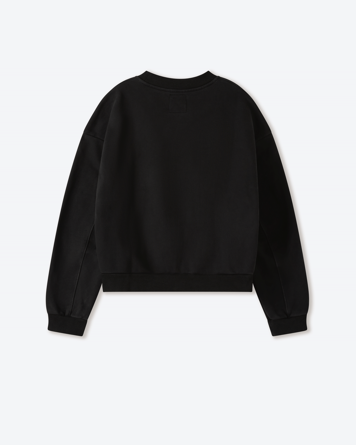 Aged Black Cotton Jersey Crewneck