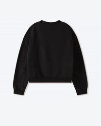Aged Black Cotton Jersey Crewneck