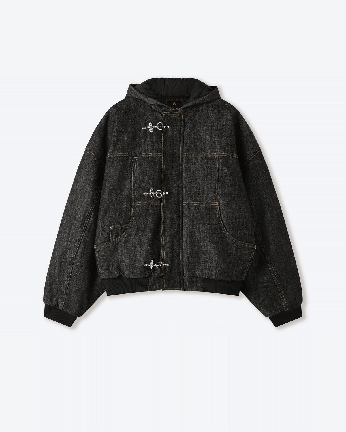 Okayama Raw Black Denim Clasp Jacket