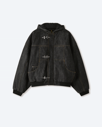 Okayama Raw Black Denim Clasp Jacket