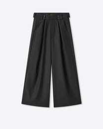 Gyokudō Aged Black Pleated Wool Trousers