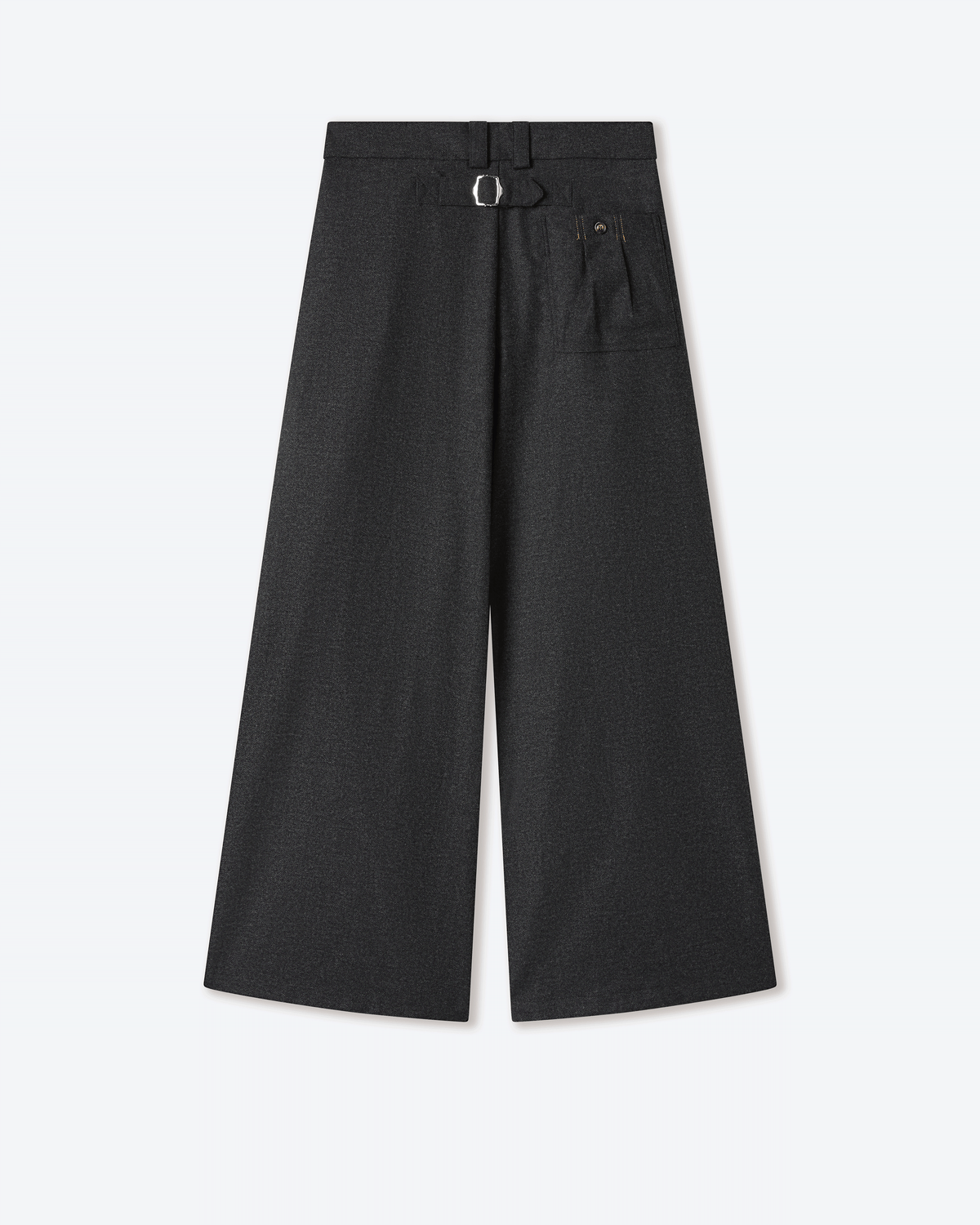 Gyokudō Aged Black Pleated Wool Trousers