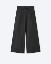 Gyokudō Aged Black Pleated Wool Trousers