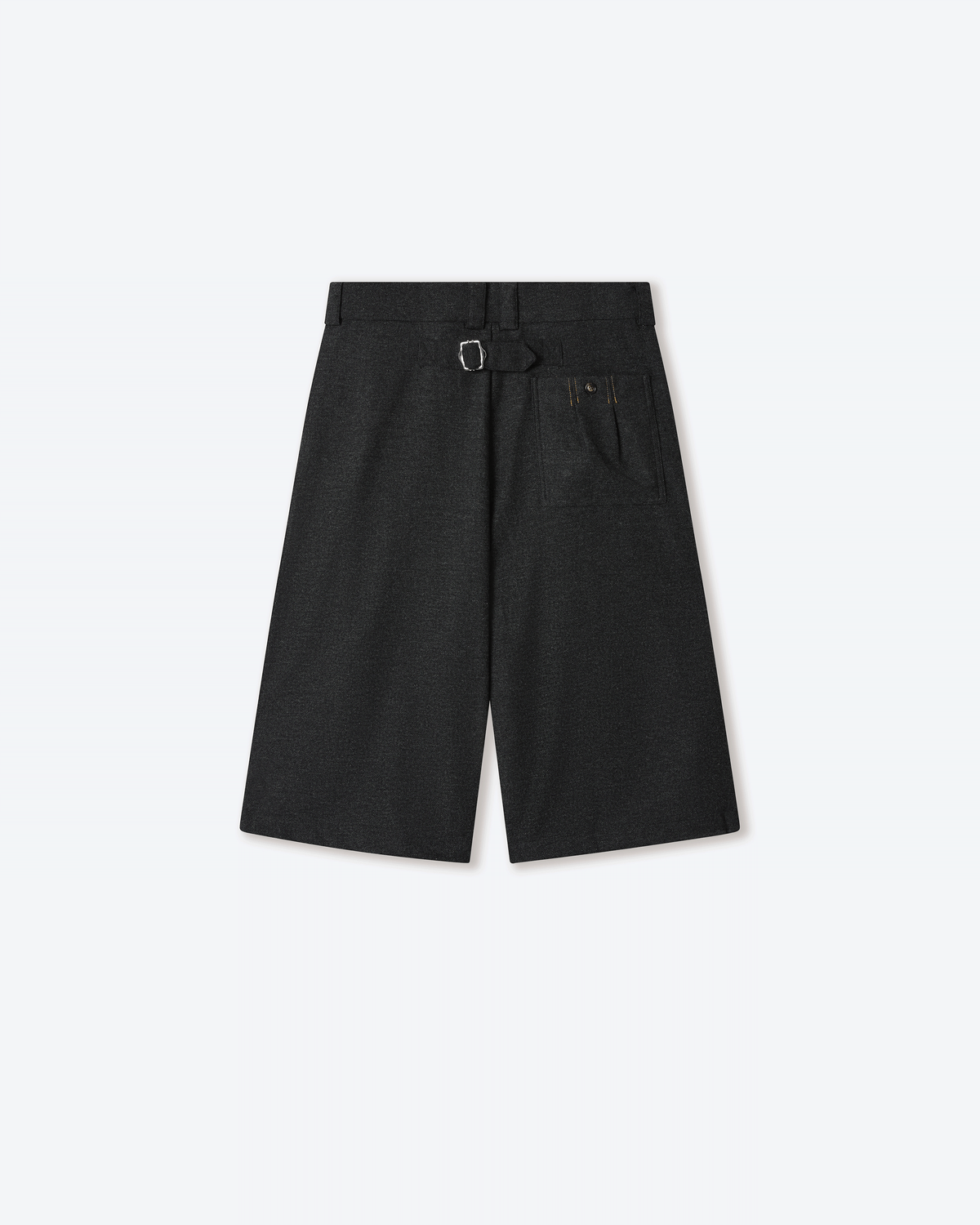 Gyokudō Aged Black Bermuda Pleated Shorts