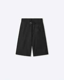 Gyokudō Aged Black Bermuda Pleated Shorts