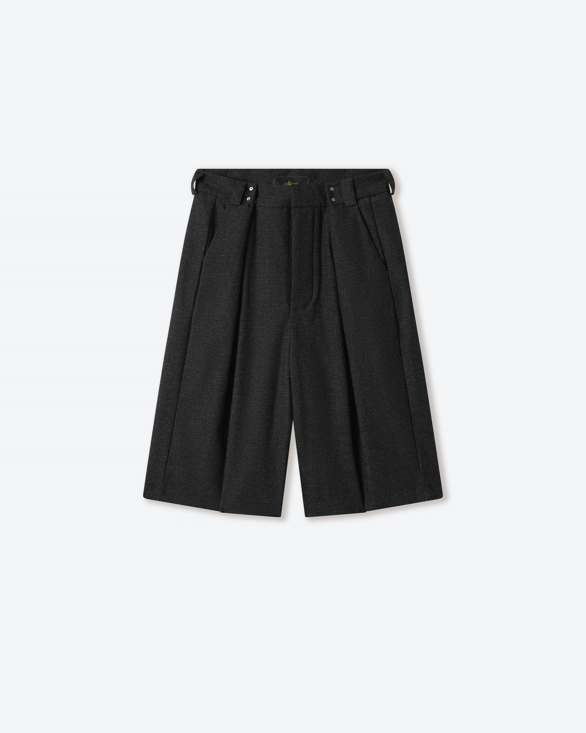 Gyokudō Aged Black Bermuda Pleated Shorts