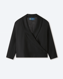 Black Japanese Wool Kimono Blazer