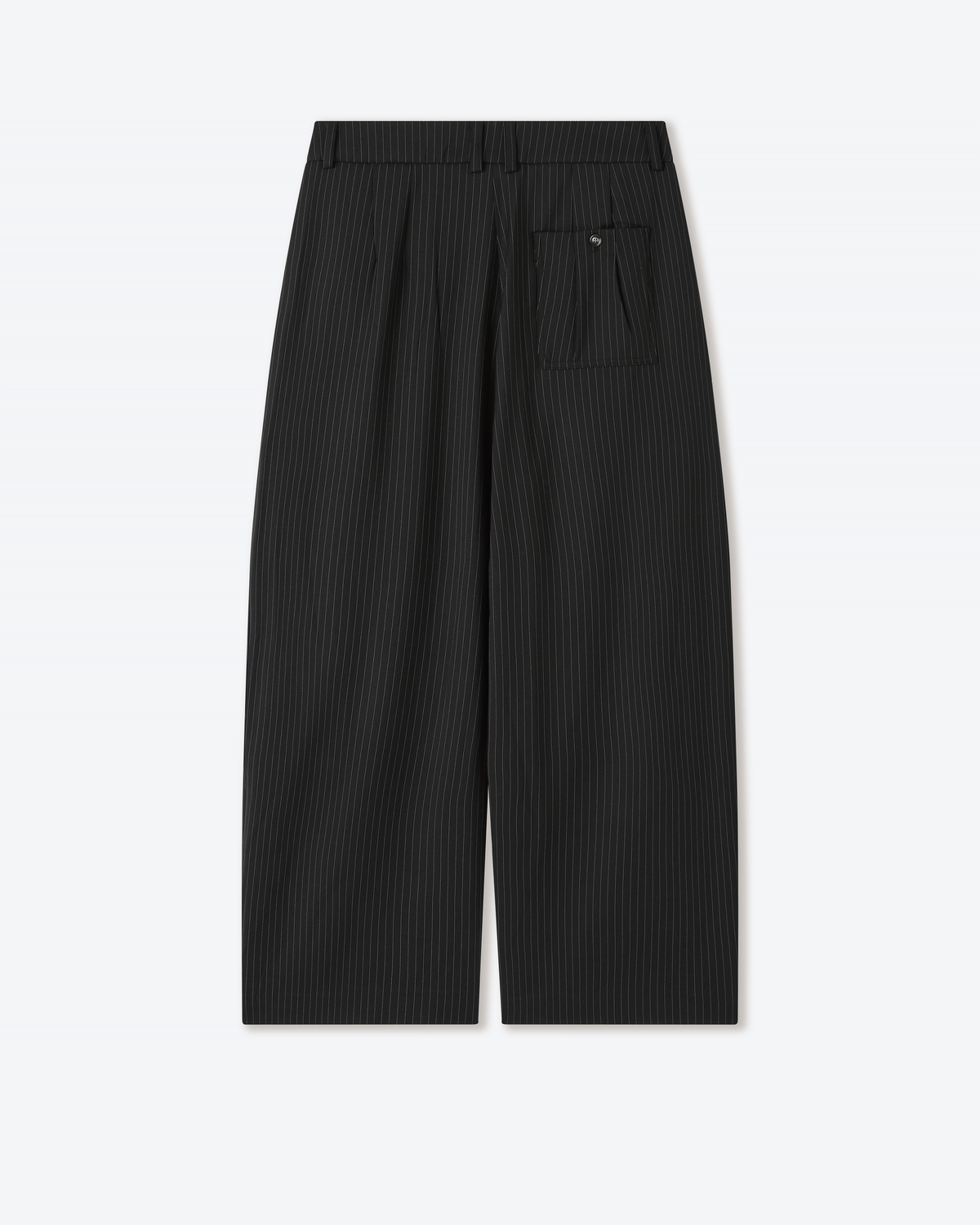 Sūtsu Wool Blend Black Pinstripe Trousers