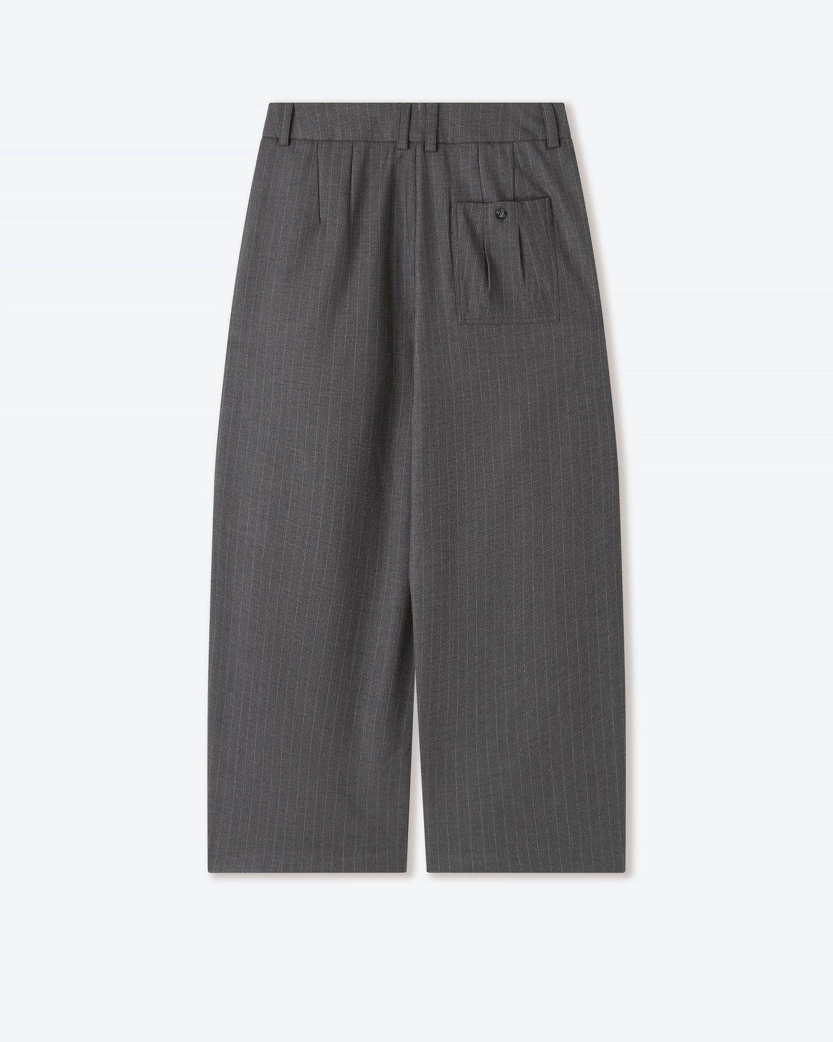 Sūtsu Wool Blend Granite Pinstripe Trousers