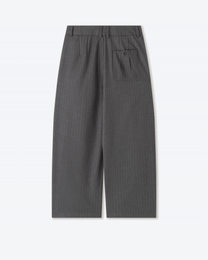 Sūtsu Wool Blend Granite Pinstripe Trousers
