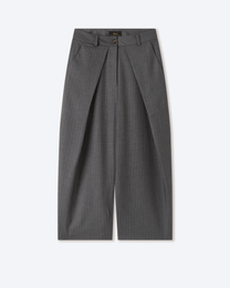 Sūtsu Wool Blend Granite Pinstripe Trousers