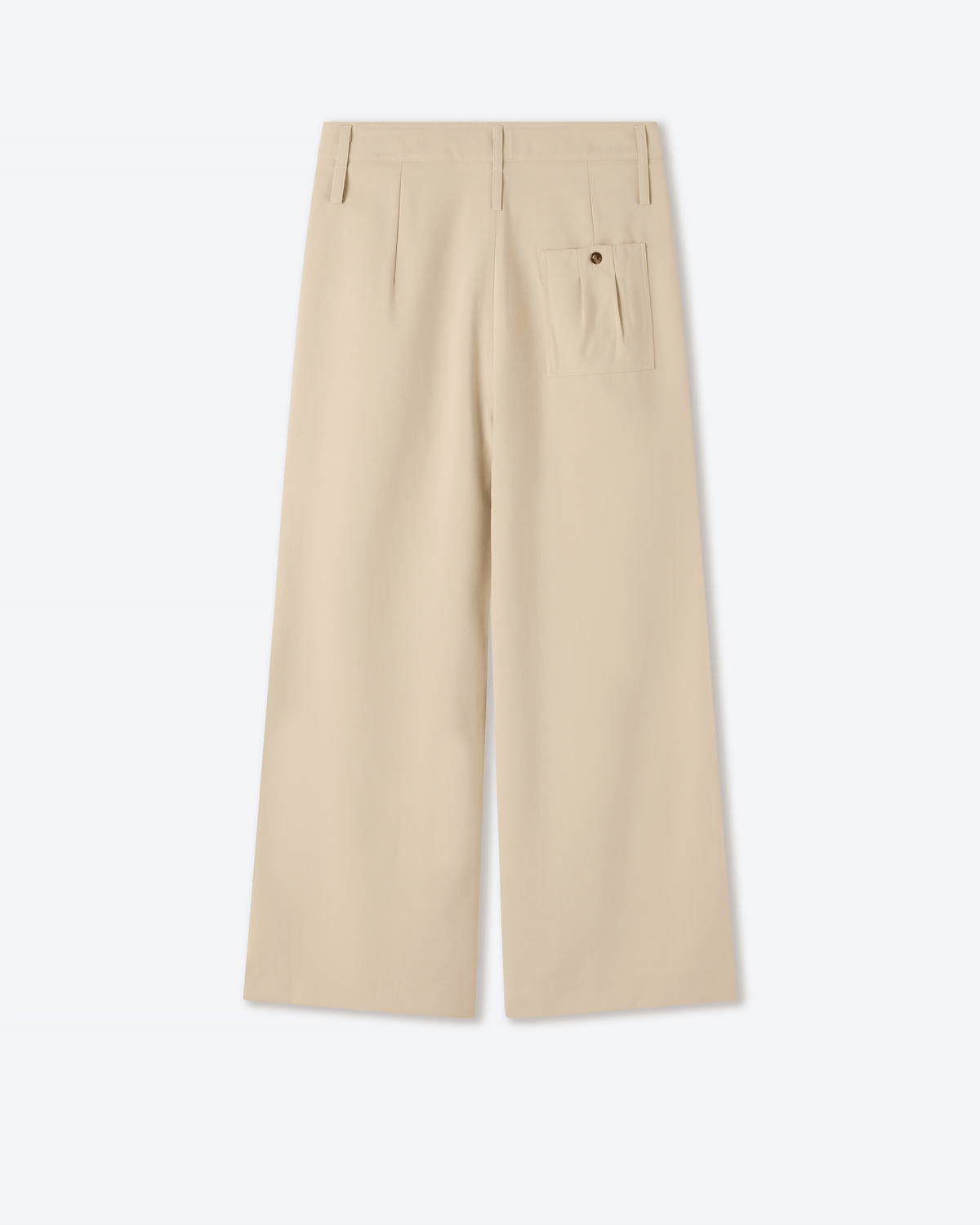 Double Waist Beige Wool Pants