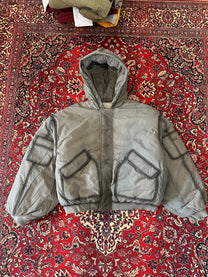 Grey Bomber Puffer Jacket front