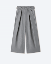 Gyokudō Ash Grey Pleated Wool Trousers