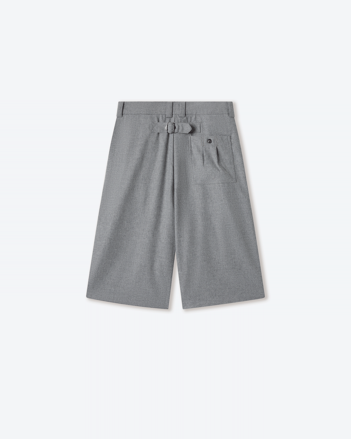 Gyokudō Ash Grey Bermuda Pleated Shorts