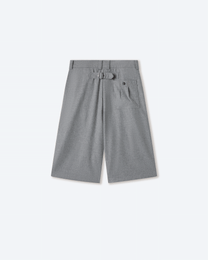 Gyokudō Ash Grey Bermuda Pleated Shorts