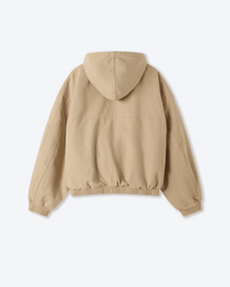 Shige Khaki Canvas Clasp Bomber Jacket