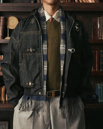 Okayama Raw Black Denim Clasp Jacket
