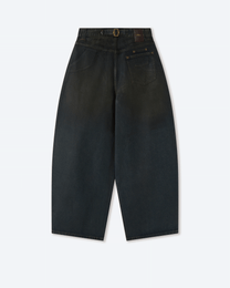 Waxed Indigo Washed Denim Trousers